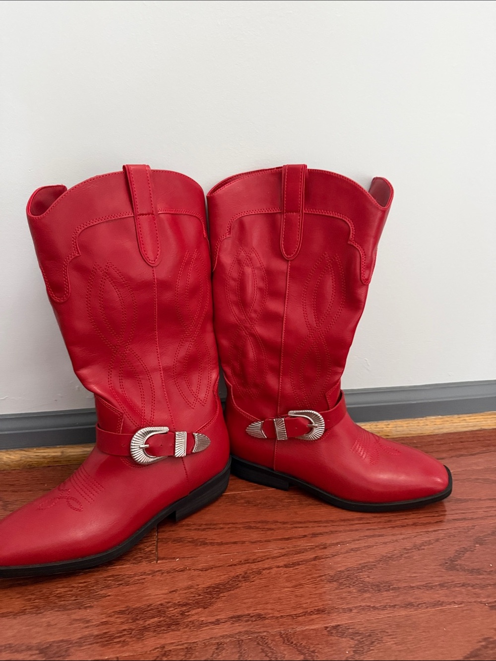 DV by Dolce Vita Red Kids Western Boots with Silver Buckle
